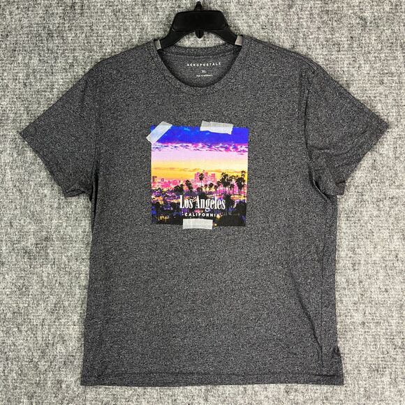 Aeropostale Shirt Extra Large Mens Los Angeles‎ City Skyline Basic Casual Tee - Picture 1 of 8